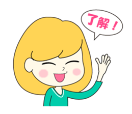 Girl and rabbit that has a bitter tongue sticker #3953054