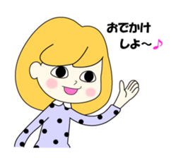 Girl and rabbit that has a bitter tongue sticker #3953055