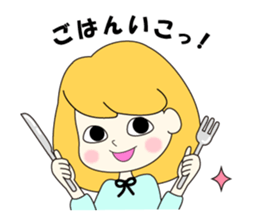 Girl and rabbit that has a bitter tongue sticker #3953056