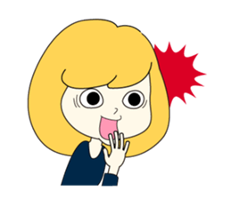 Girl and rabbit that has a bitter tongue sticker #3953062