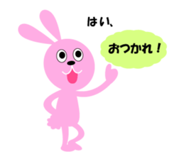 Girl and rabbit that has a bitter tongue sticker #3953075