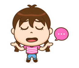 Cute Chibi Girl With Braids sticker #3960391