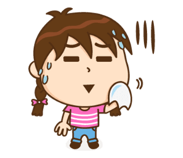 Cute Chibi Girl With Braids sticker #3960397