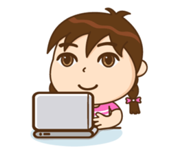 Cute Chibi Girl With Braids sticker #3960413