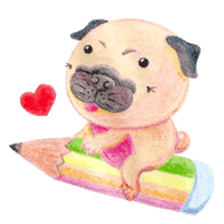 Joy's Pug Love sticker #3970506