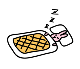 yellow cat and pink rabbit Sticker sticker #3973808