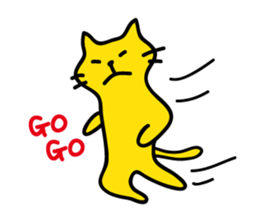 yellow cat and pink rabbit Sticker sticker #3973809