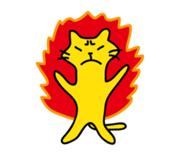 yellow cat and pink rabbit Sticker sticker #3973811