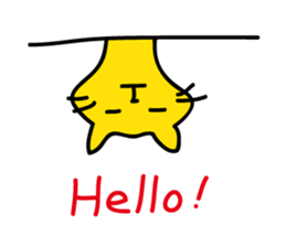 yellow cat and pink rabbit Sticker sticker #3973815