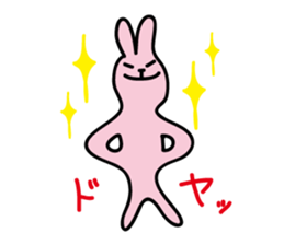 yellow cat and pink rabbit Sticker sticker #3973816