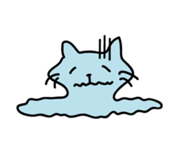 yellow cat and pink rabbit Sticker sticker #3973817