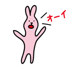 yellow cat and pink rabbit Sticker sticker #3973820