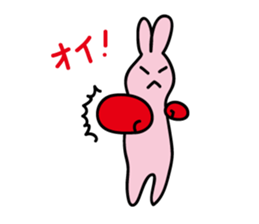 yellow cat and pink rabbit Sticker sticker #3973822