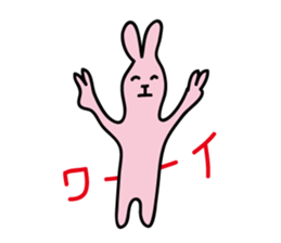 yellow cat and pink rabbit Sticker sticker #3973824