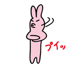 yellow cat and pink rabbit Sticker sticker #3973826