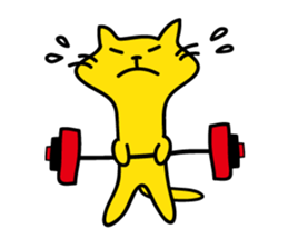 yellow cat and pink rabbit Sticker sticker #3973829