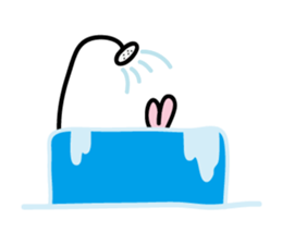 yellow cat and pink rabbit Sticker sticker #3973834