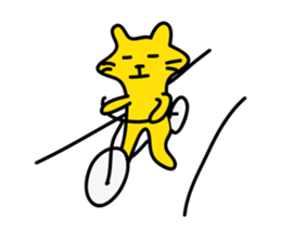 yellow cat and pink rabbit Sticker sticker #3973839