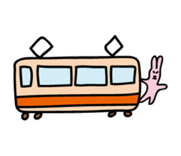 yellow cat and pink rabbit Sticker sticker #3973840