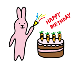 yellow cat and pink rabbit Sticker sticker #3973846