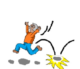 Old man working with BARON sticker #3975252