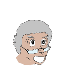 Old man working with BARON sticker #3975255