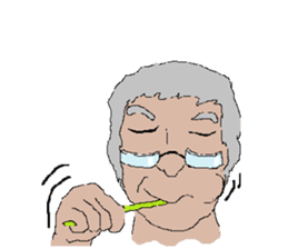 Old man working with BARON sticker #3975260