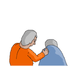 Old man working with BARON sticker #3975264