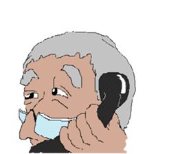 Old man working with BARON sticker #3975267