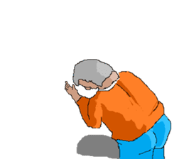 Old man working with BARON sticker #3975269