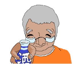 Old man working with BARON sticker #3975274