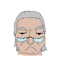 Old man working with BARON sticker #3975276