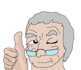 Old man working with BARON sticker #3975283