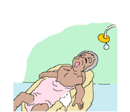 Old man working with BARON sticker #3975285