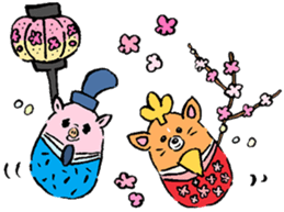 Baby pig Four Seasons version sticker #3978883
