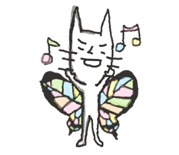 butterfly cat sticker sticker #3984183