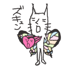 butterfly cat sticker sticker #3984199