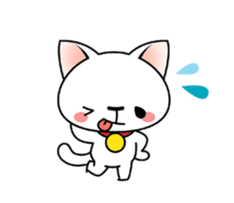 Tama the White Cat sticker #3988273