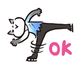 Figure skating of a cat sticker #3989279