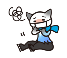 Figure skating of a cat sticker #3989282