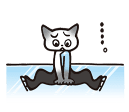 Figure skating of a cat sticker #3989288