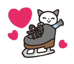 Figure skating of a cat sticker #3989306