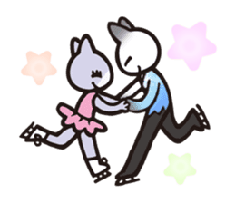 Figure skating of a cat sticker #3989308