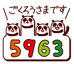 Panda tells a number . sticker #3989814