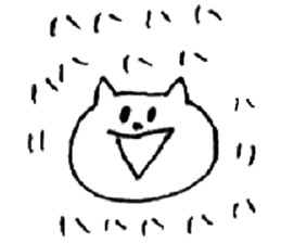 Handwritten white cat sticker #3990401