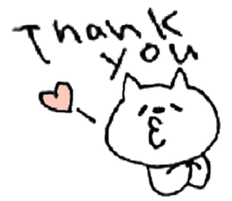 Handwritten white cat sticker #3990405