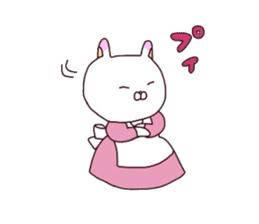 Message for master by child care rabbit. sticker #3992334