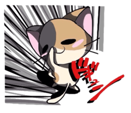 White cat and tortoiseshell cat ver.2 sticker #3993717
