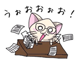 White cat and tortoiseshell cat ver.2 sticker #3993734