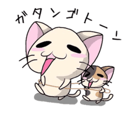 White cat and tortoiseshell cat ver.2 sticker #3993739